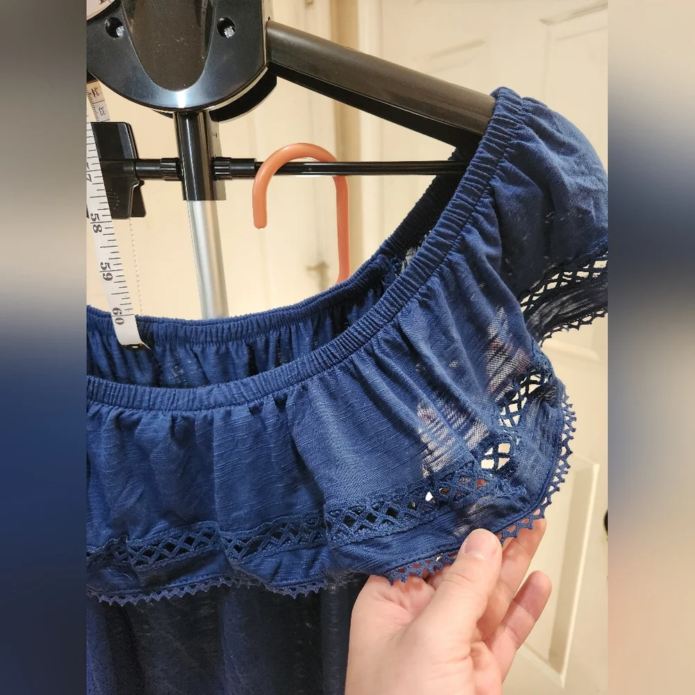 NWT Women's Blue Off-Shoulder Top Faded Glory Size XL - Picture 4 of 9